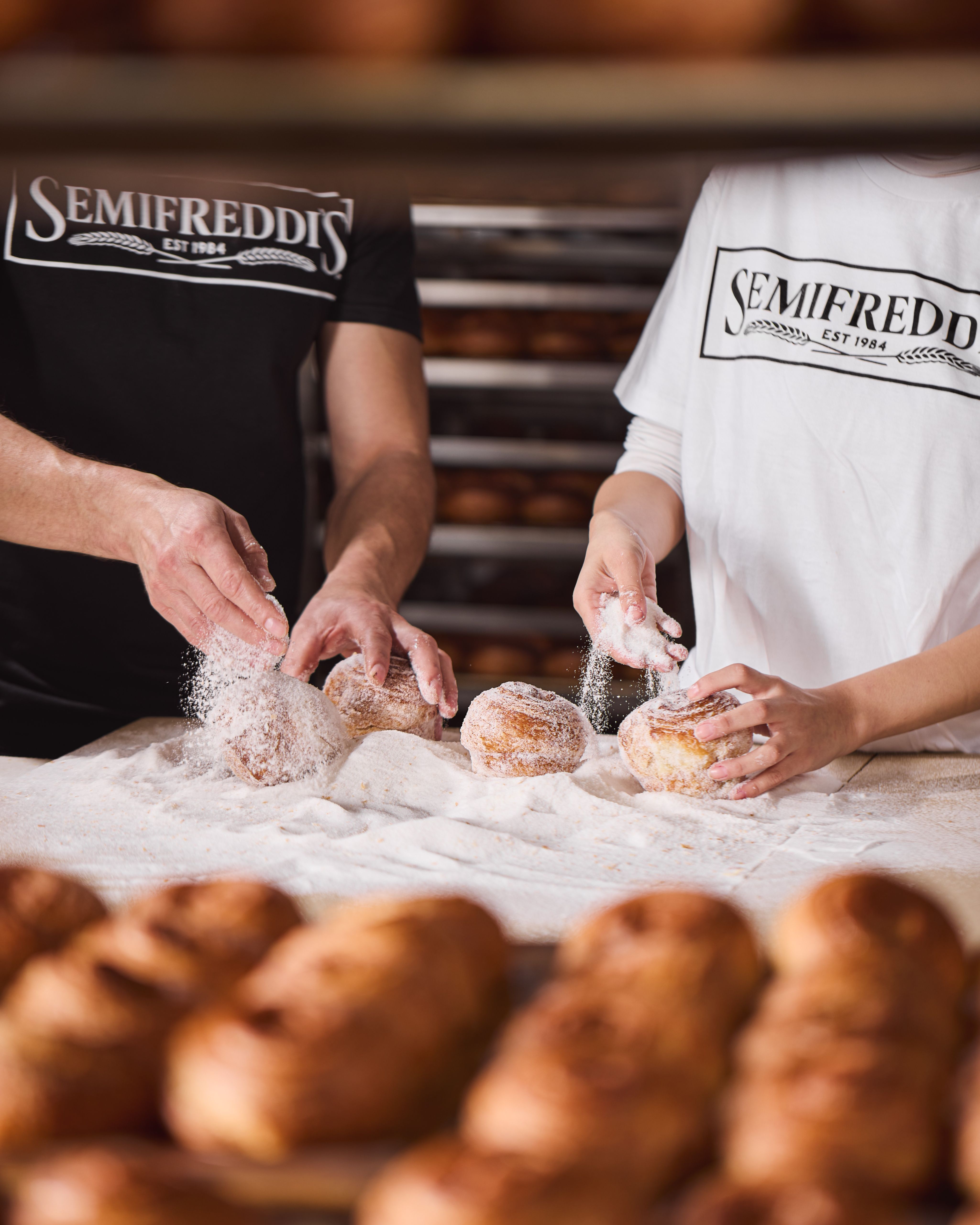 Semifreddis Employees baking morning buns